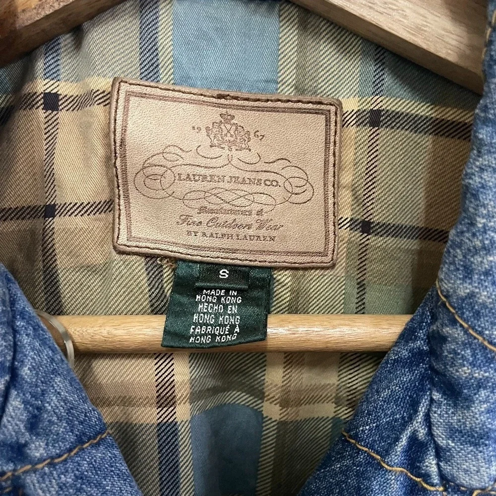 VINTAGE LAUREN BY RALPH LAUREN DENIM BUTTON JACKET | SZ:‎ L | NWOT - Picture 10 of 10